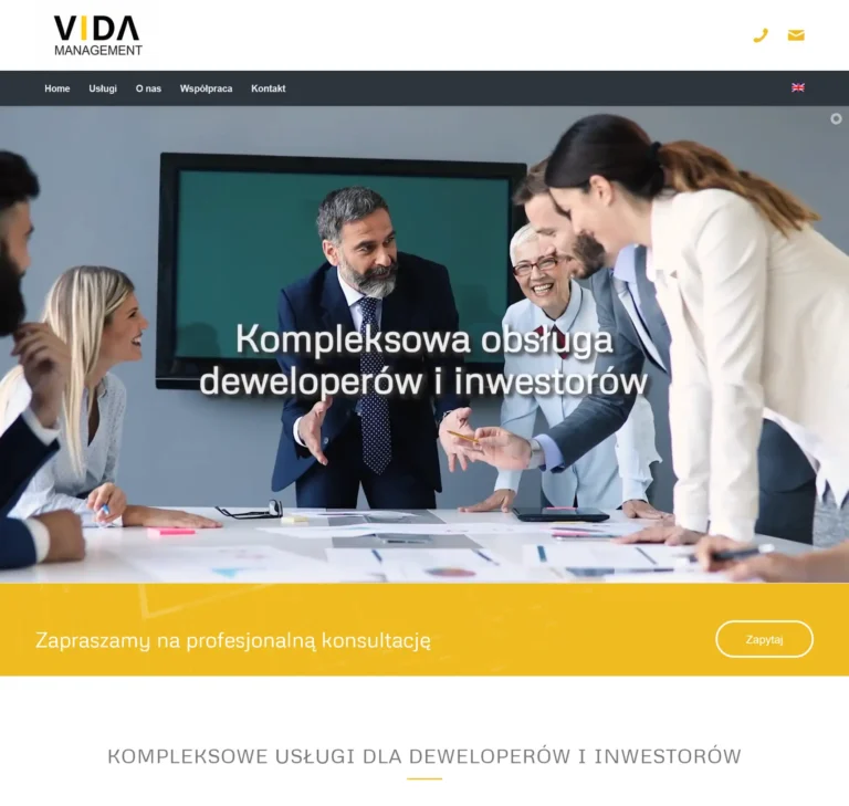 Vida Property - strona dla firmy z Warszawy