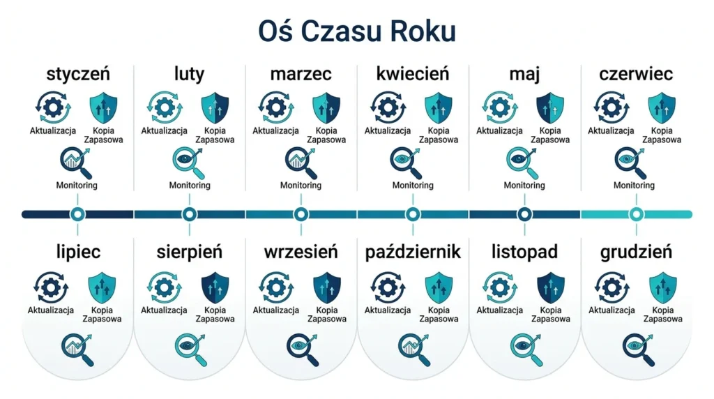 Harmonogram rocznych prac serwisowych na stronie WordPress